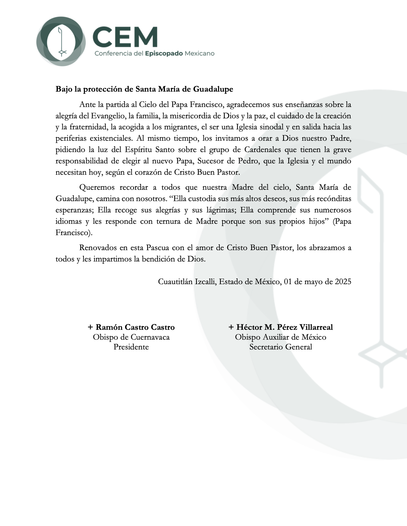 Prot. No. 210/25 MENSAJE AL PUEBLO DE DIOS CXVIII ASAMBLEA PLENARIA DE LA CONFERENCIA DEL EPISCOPADO MEXICANO "FAMILIA Y PAZ: VOCACIÓN Y CAMINO DEL EVANGELIO" 4